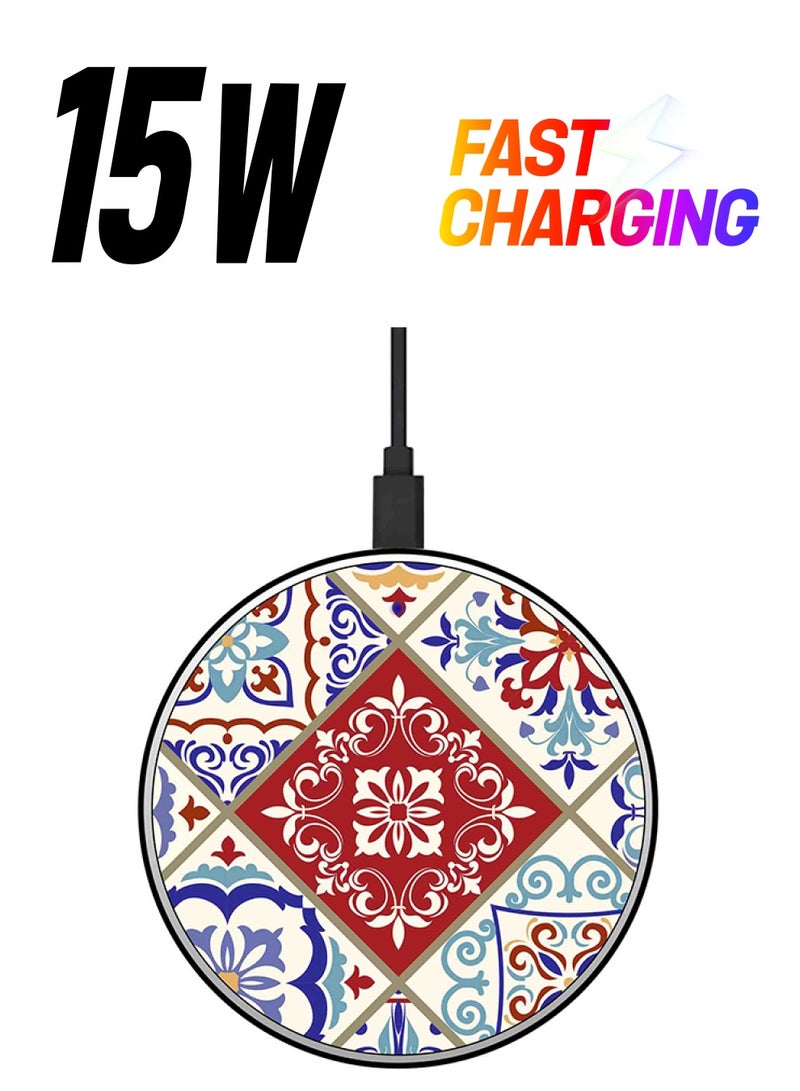 ثيودور شاحن لاسلكيّ سريع بتصميم ملوكيّ مزود بكابل بمنفذ USB متعدد الألوان - Image 1