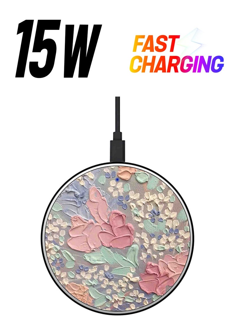 Theodor Printed Fast Wireless Charger With USB Cable Multicolour - Image 1