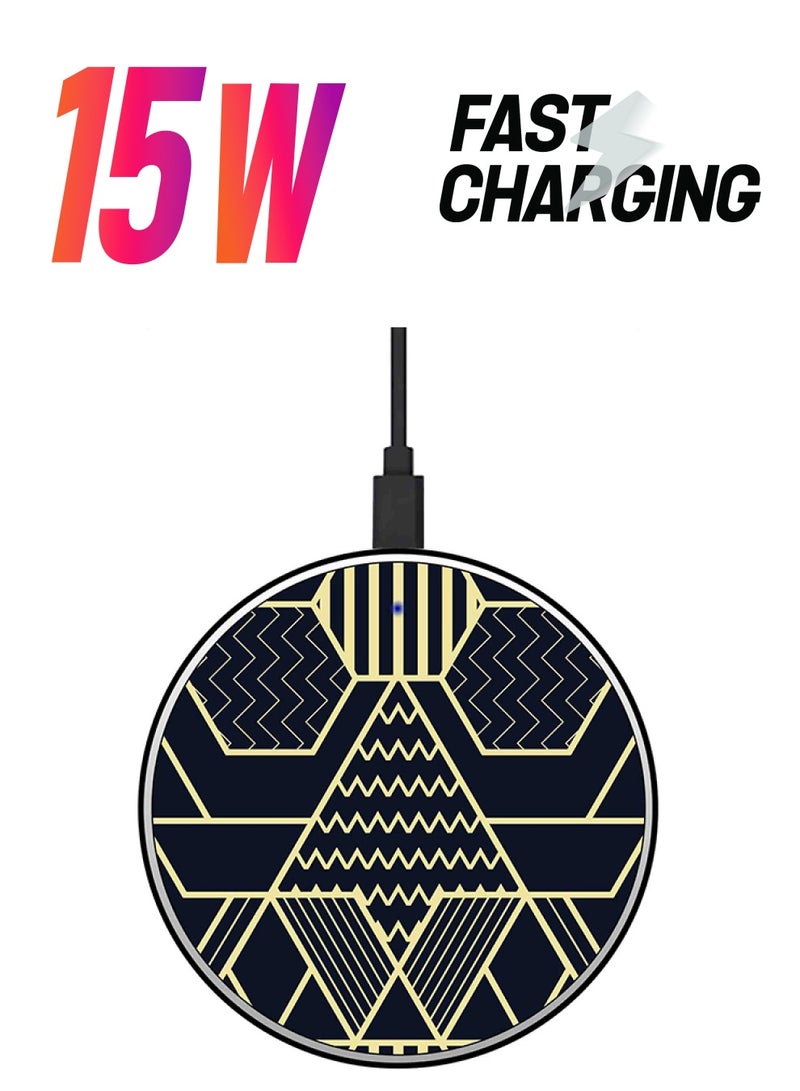 Theodor Printed Fast Wireless Charger With USB Cable Multicolour - Image 1