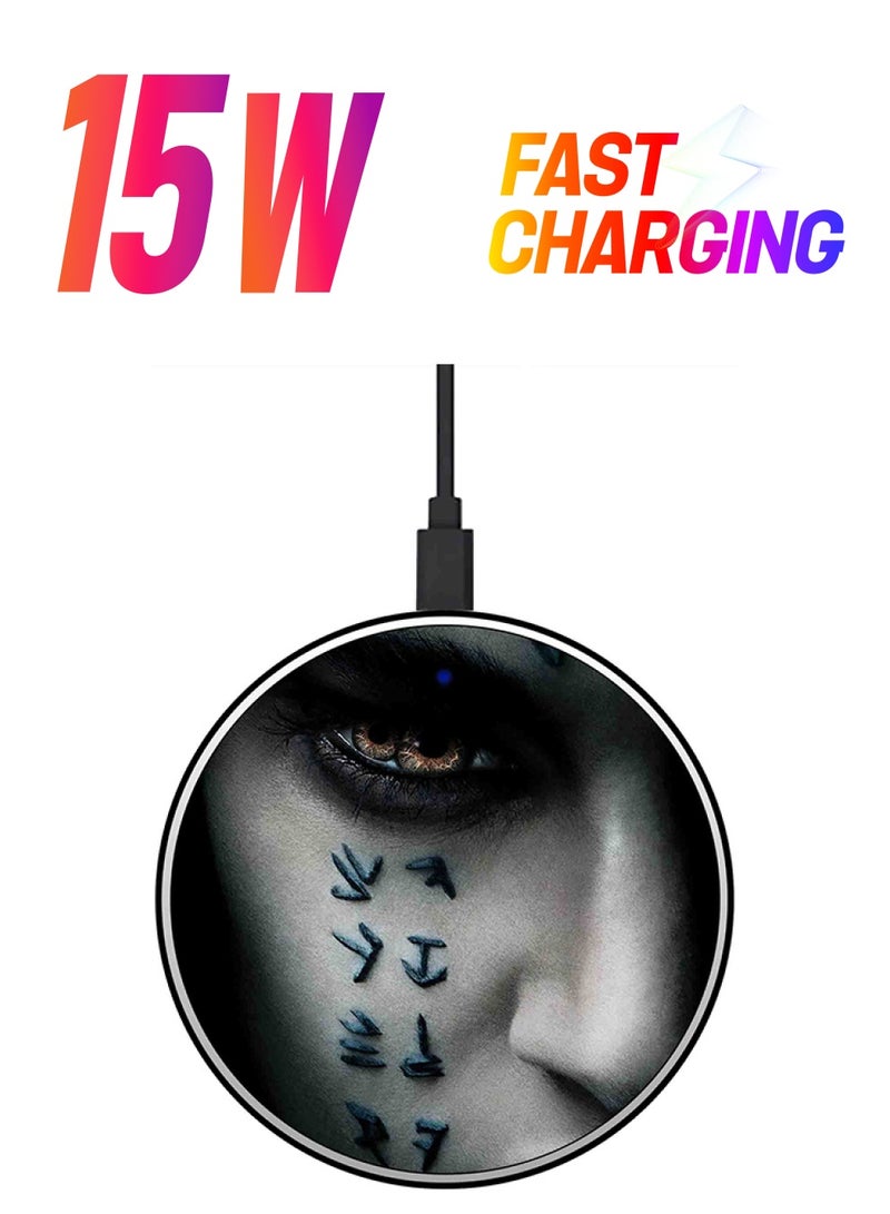 ثيودور شاحن لاسلكي سريع بطبعة عبارة "The Mummy" مع كابل USB رمادي/أسود - Image 1