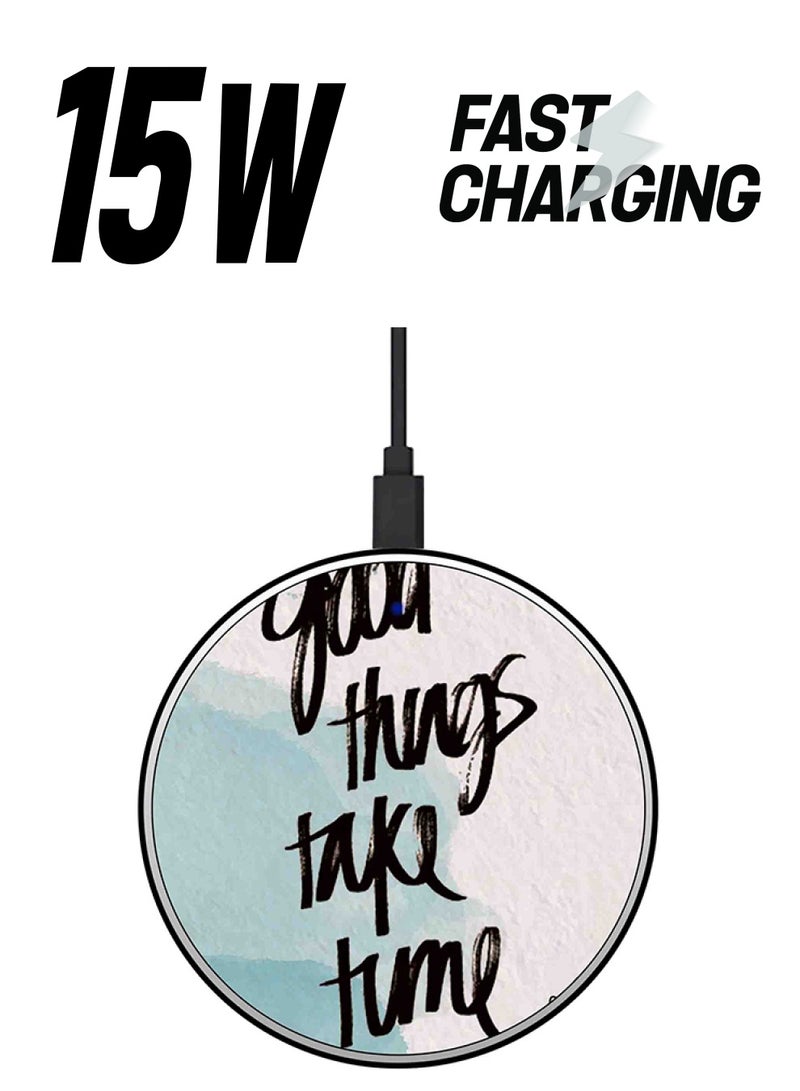 ثيودور شاحن لاسلكي سريع بطبعة اقتباس مع كابل USB متعدد الألوان - Image 1