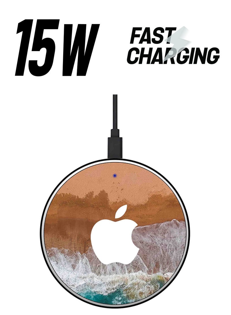 Theodor Printed Ultra Slim Fast Wireless Charger With USB Cable Multicolour - Image 1