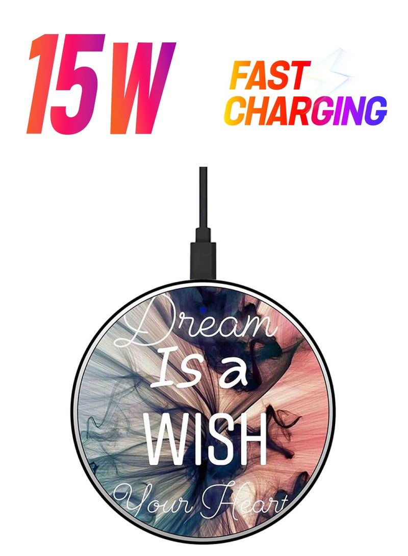 ثيودور شاحن لاسلكي سريع ورفيع للغاية بطبعة اقتباس مع كابل USB متعدد الألوان - Image 1