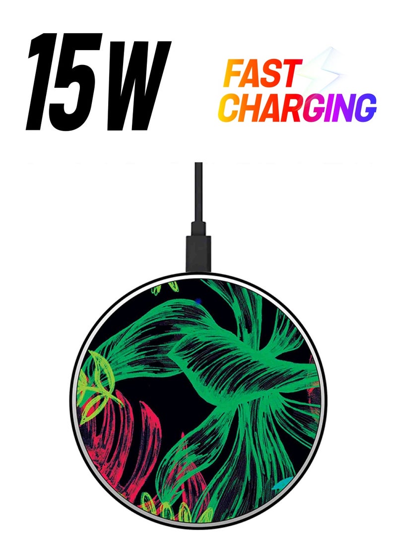 Theodor Printed Fast Wireless Charger With USB Cable Multicolour - Image 1