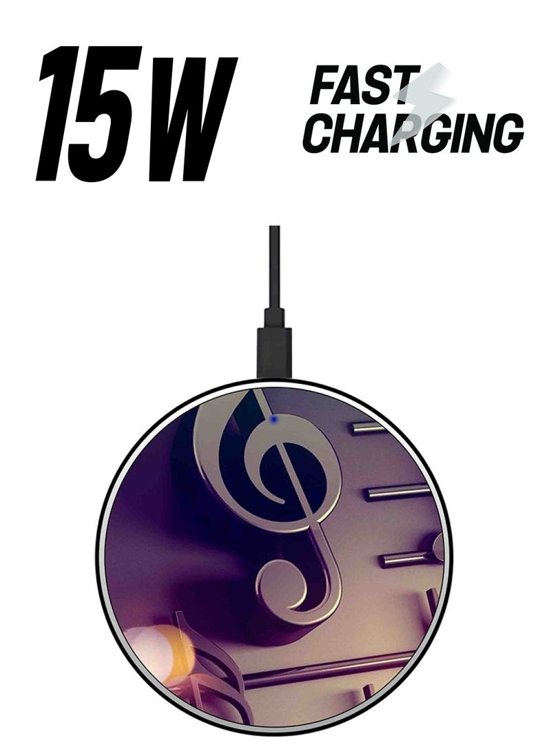 Theodor Printed Fast Wireless Charger With USB Cable Multicolour - Image 1