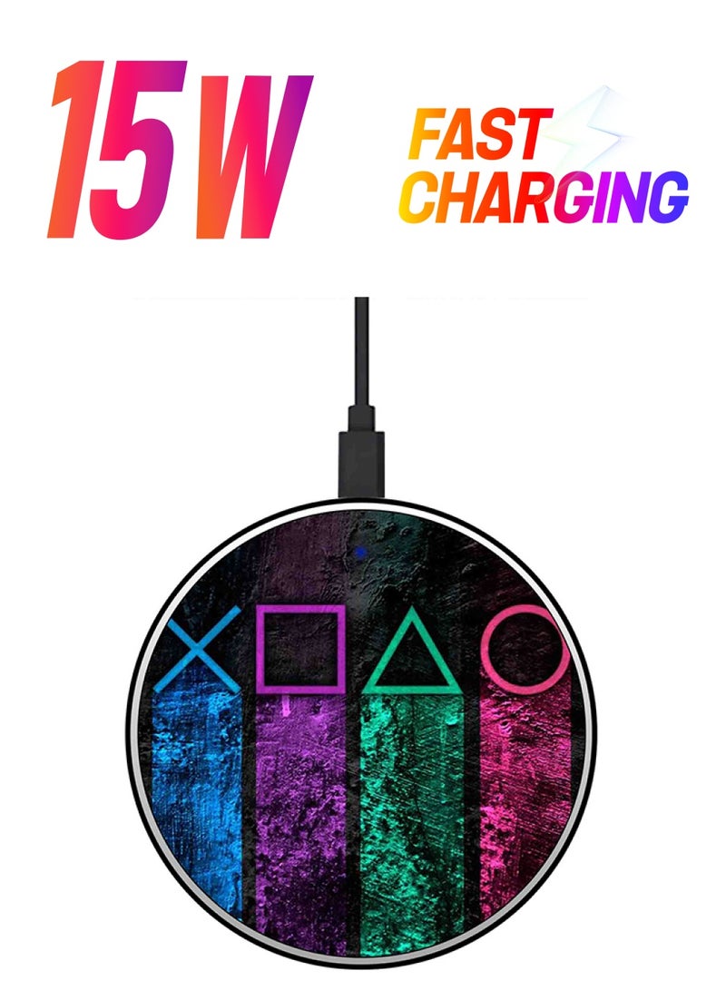 Theodor Printed Fast Wireless Charger With USB Cable Multicolour - Image 1