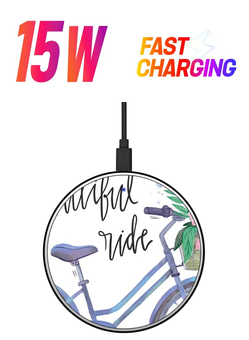 Theodor Printed Fast Wireless Charger With USB Cable Multicolour - Image 1