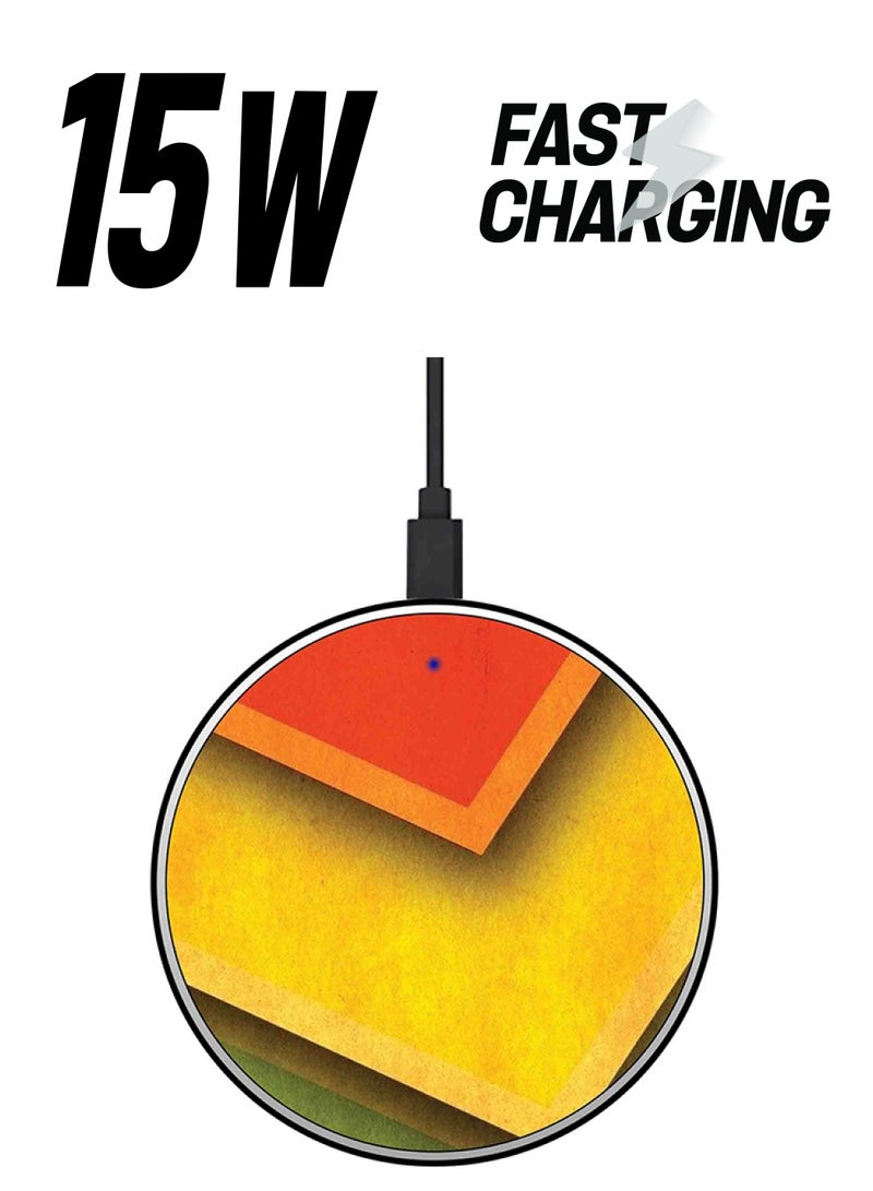 Theodor Printed Fast Wireless Charger With USB Cable Multicolour - Image 1