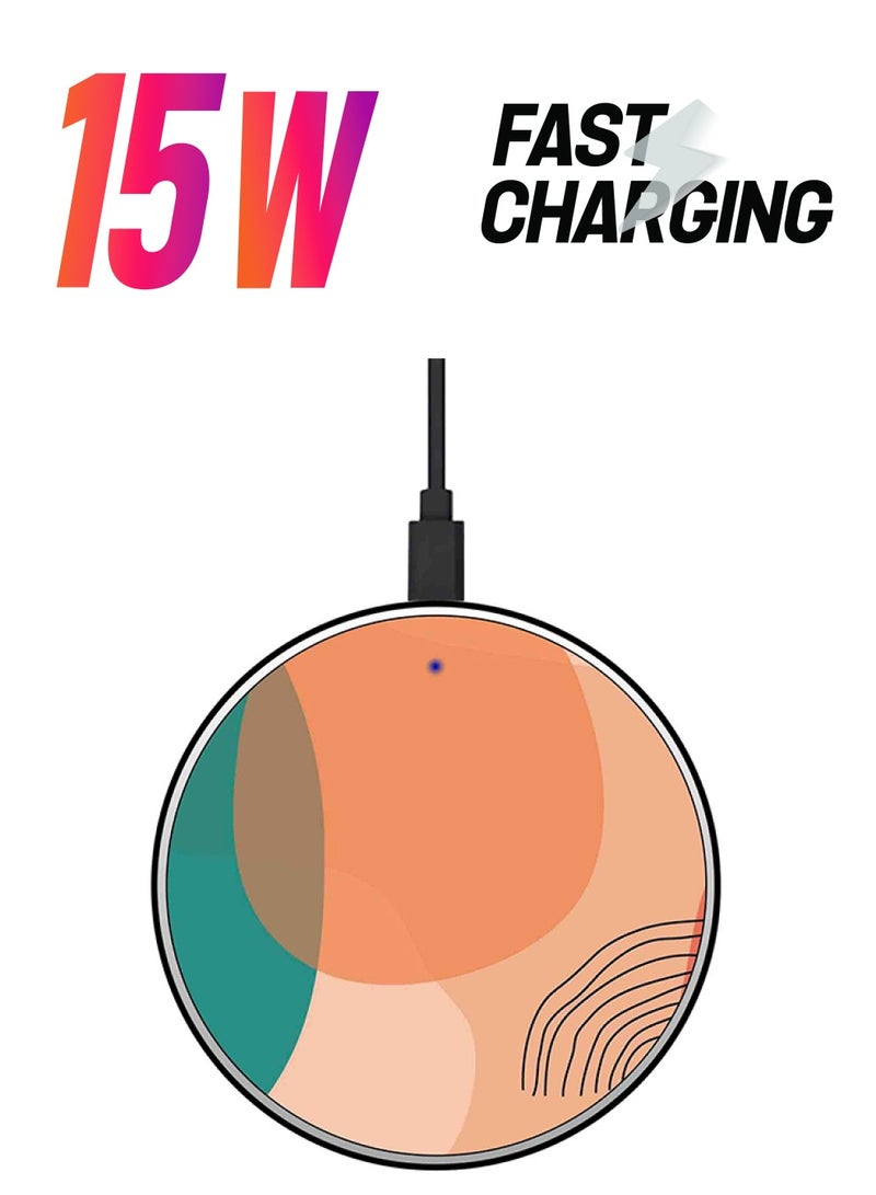 Theodor Printed Fast Wireless Charger With USB Cable Multicolour - Image 1