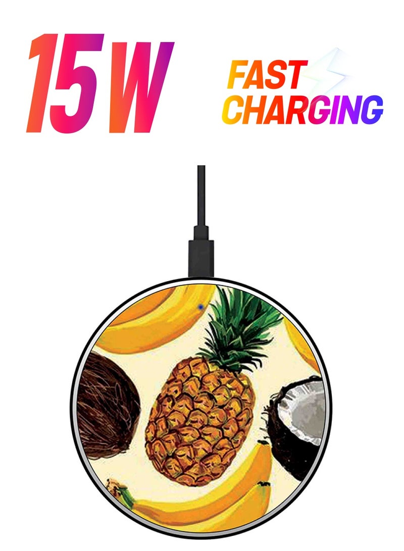 ثيودور شاحن لاسلكي سريع بطبعة فنية مع كابل USB متعدد الألوان - Image 1