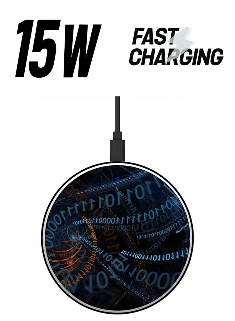 Theodor Typo Printed Fast Wireless Charger With USB Cable Multicolour - Image 1