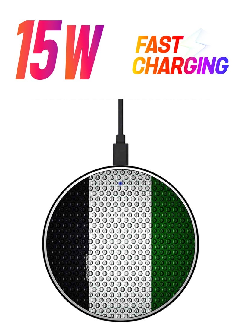 Theodor UAE Flag Printed Fast Wireless Charger With USB Cable Multicolour  - Image 1