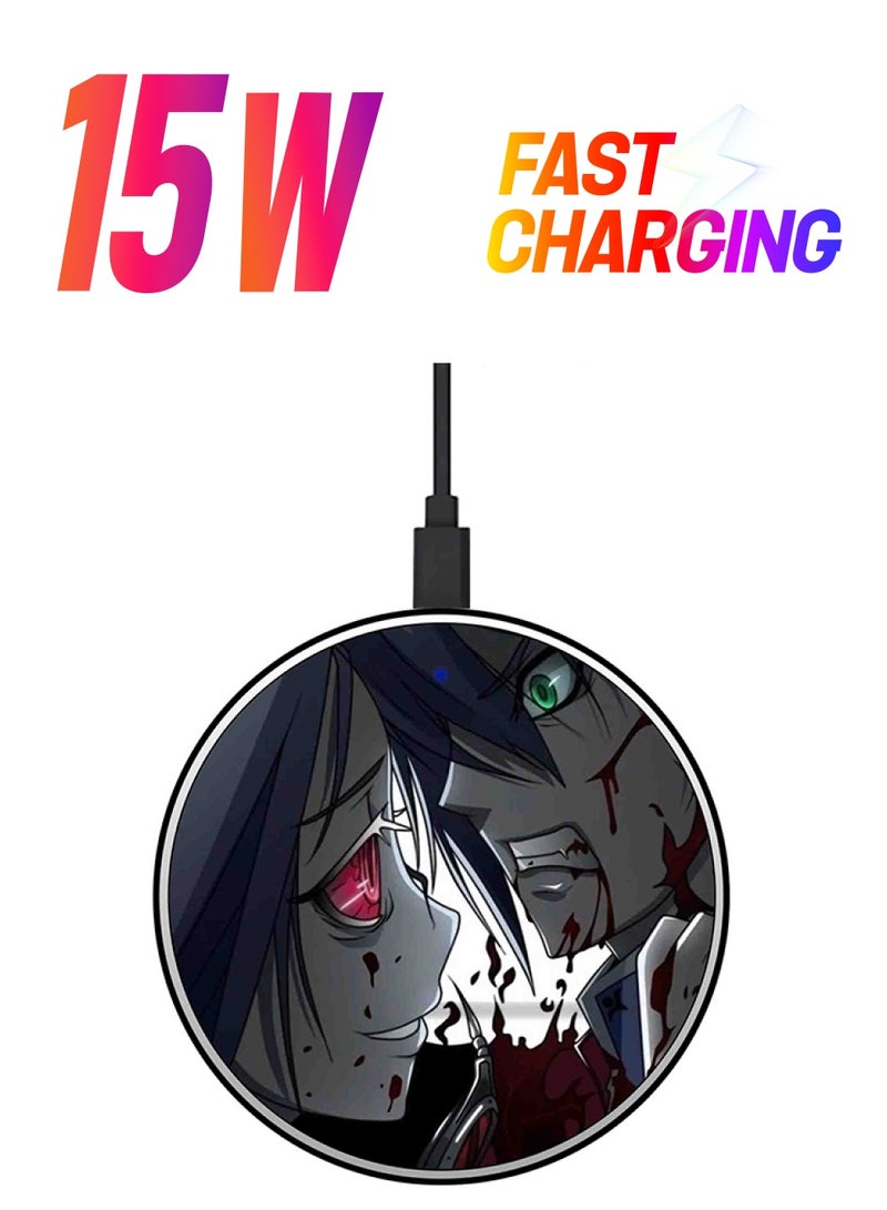 ثيودور شاحن لاسلكي سريع ورفيع للغاية بطبعة زومبي بنمط الرسوم الكرتونية مع كابل USB متعدد الألوان - Image 1