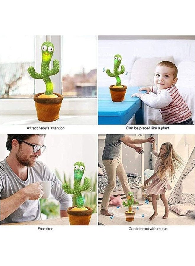 XiuWoo Dancing And Recording Cactus Plush Toy With 120 Songs + USB Charging For Kids - Packaging May Vary 32cm - Image 2