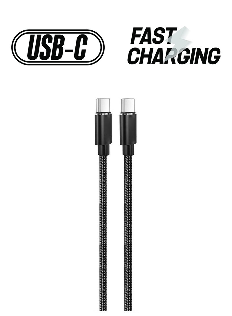 آيندز كابل شحن ومزامنة من Type-C إلى Type-C لون أسود - Image 1