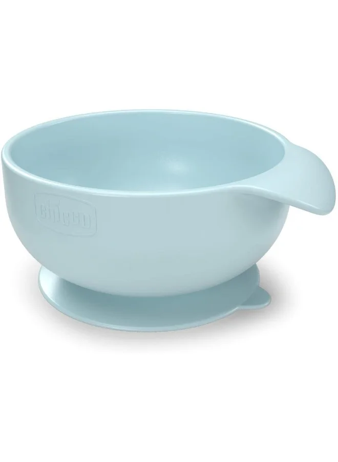 Chicco Easy Bowl Silicone 6M+, Light Blue