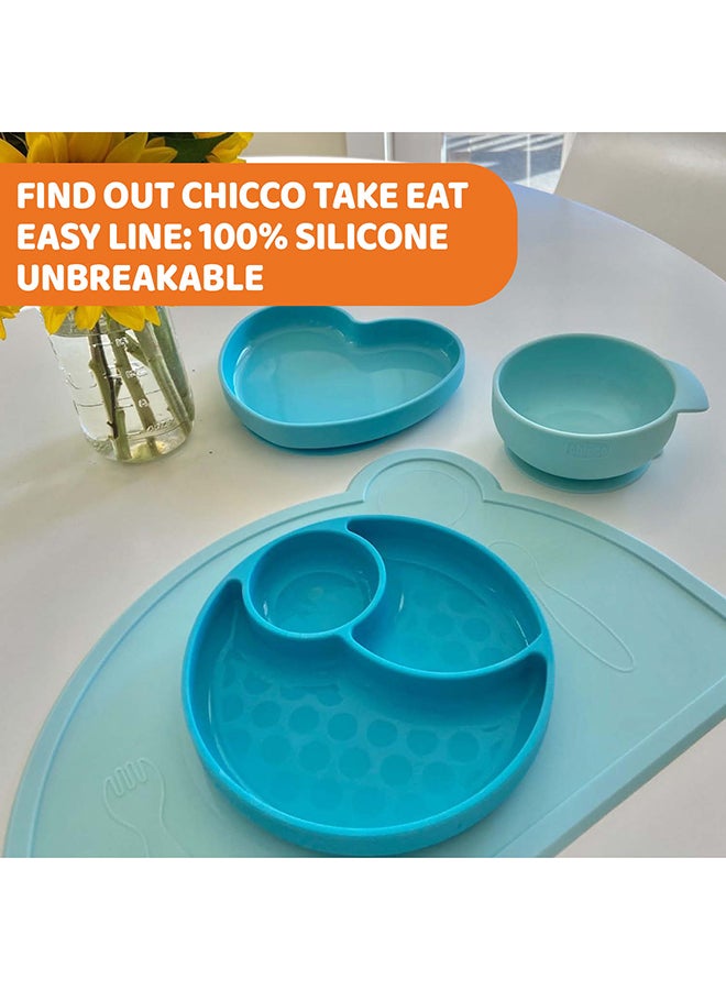 Chicco - Easy Menu Silicone Plate With Suction Cup 12M+, Pink - Image 1