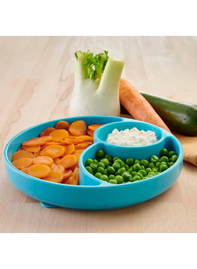 Chicco Easy Menu Silicone Plate With Suction Cup 12M+, Blue