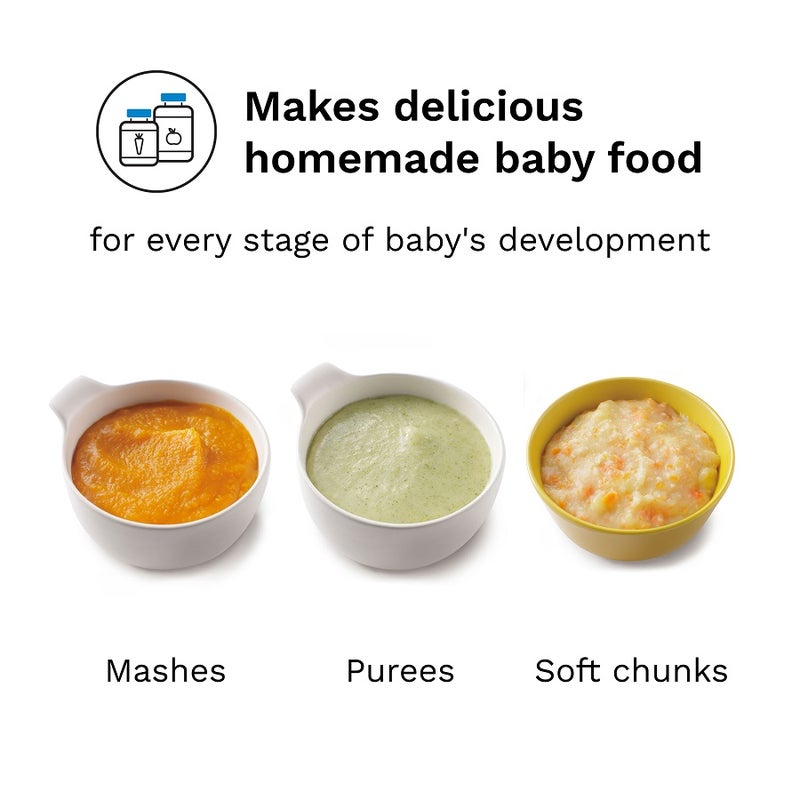 Baby Brezza One Step Baby Food Maker Deluxe – Auto shut Off, Dishwasher Safe Cooker and Blender to Steam + Puree Organic Food for Infants + Toddlers - Set of 3 Pouches + 3 Funnels - Image 3