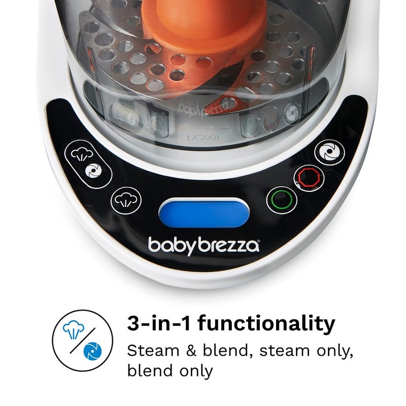 Baby Brezza One Step Baby Food Maker Deluxe – Auto shut Off, Dishwasher Safe Cooker and Blender to Steam + Puree Organic Food for Infants + Toddlers - Set of 3 Pouches + 3 Funnels - Image 5