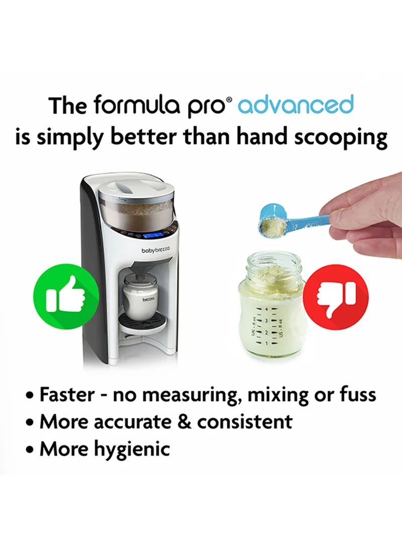Baby Brezza New and Improved Formula Pro Advanced Formula Dispenser Machine - Automatically Mix a Warm Formula Bottle Instantly - Easily Make Bottle with Automatic Powder Blending, White