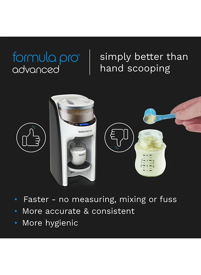 Baby Brezza New and Improved Formula Pro Advanced Formula Dispenser Machine - Automatically Mix a Warm Formula Bottle Instantly - Easily Make Bottle with Automatic Powder Blending, White