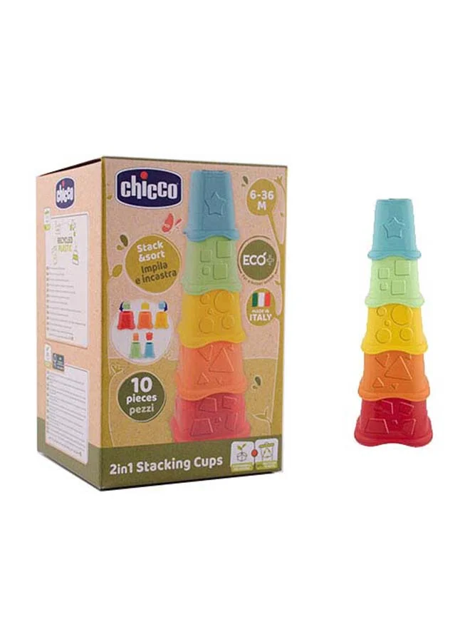 Chicco Eco+ 2In1 Stacking Cups Sorter & Stacking Toy 6-36M