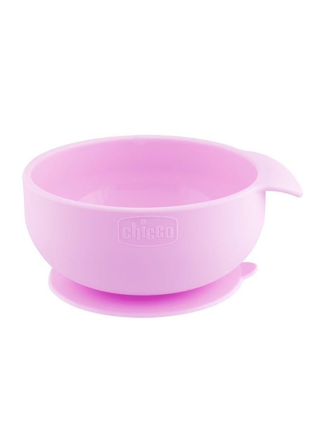Chicco Easy Bowl Silicone 6M+, Pink - Image 1
