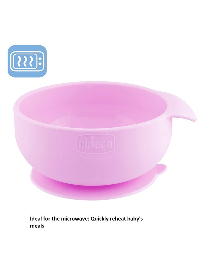 Chicco Easy Bowl Silicone 6M+, Pink - Image 4