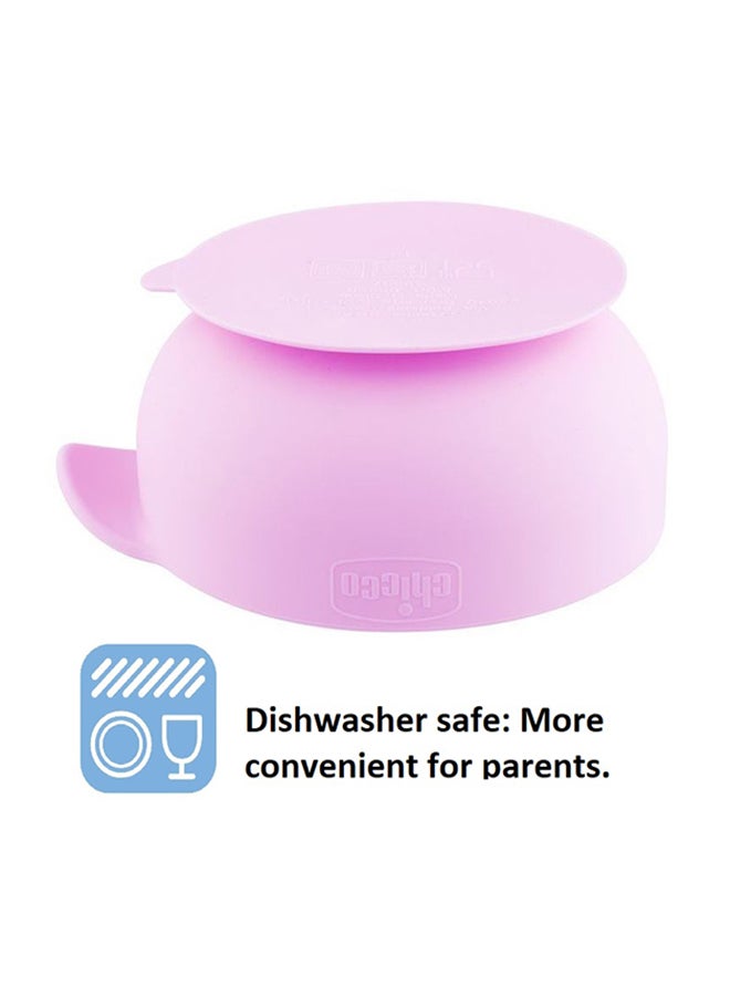 Chicco Easy Bowl Silicone 6M+, Pink - Image 5