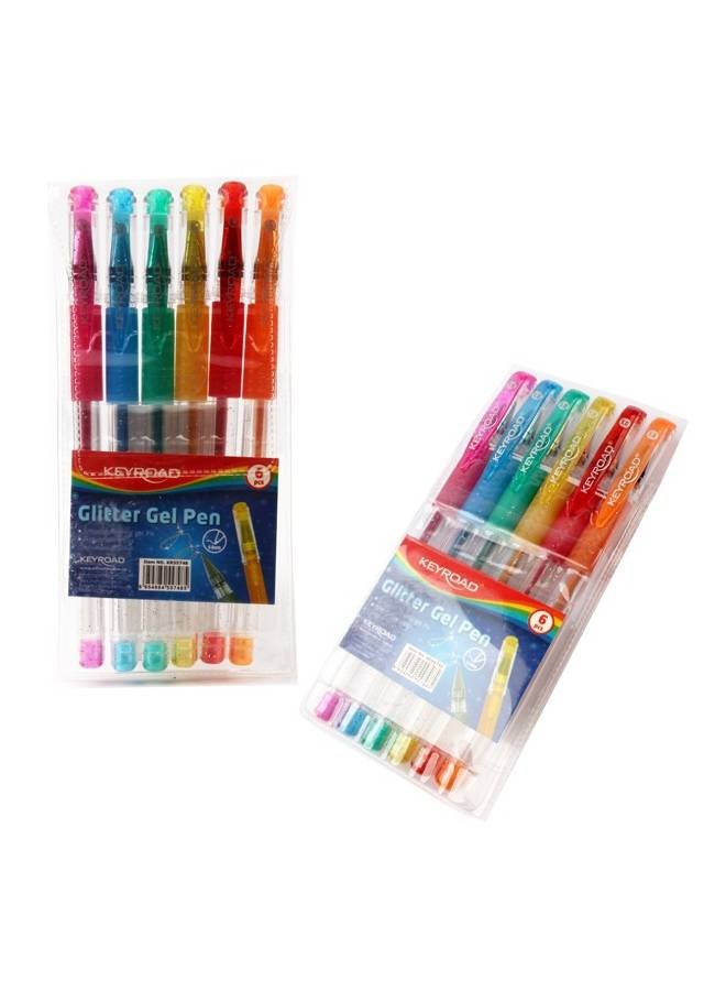 keyroad glitter gel pen 6pcs KR55748 Multicolour
