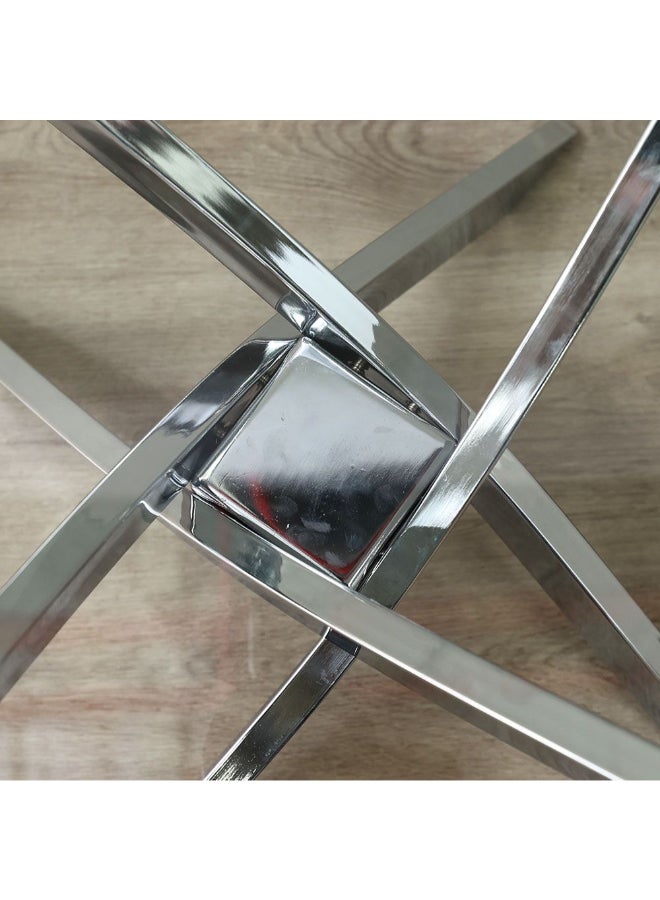 DANUBE HOME Leonardo Coffee Table Clear/White 120 x 60 x 45cm - Image 4