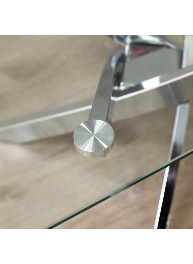 DANUBE HOME Leonardo Coffee Table Clear/White 120 x 60 x 45cm - Image 3