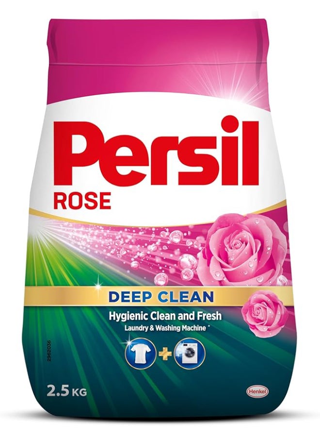 Persil - Automatic Powder Detergent  (9 Washloads) Rose Scent Green/White/Pink 2.5kg - Image 1