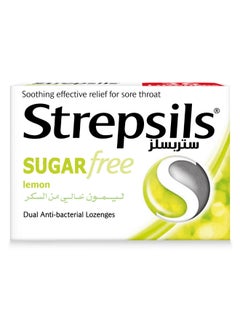 Strepsils Lemon Sugar Free Dual Anti-Bacterial Action Soothing Effective Relief From Sore Throats 16 Lozenges  - Image 2