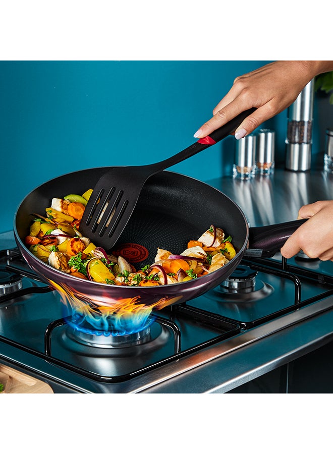 تيفال TEFAL مقلاة | G6 Resist Intense 24 سم مقلاة غير لاصقة مع Thermo Spot | خمري | ضمان لمدة سنتين | D5220483 أسود/ أحمر 24سم  - Image 3