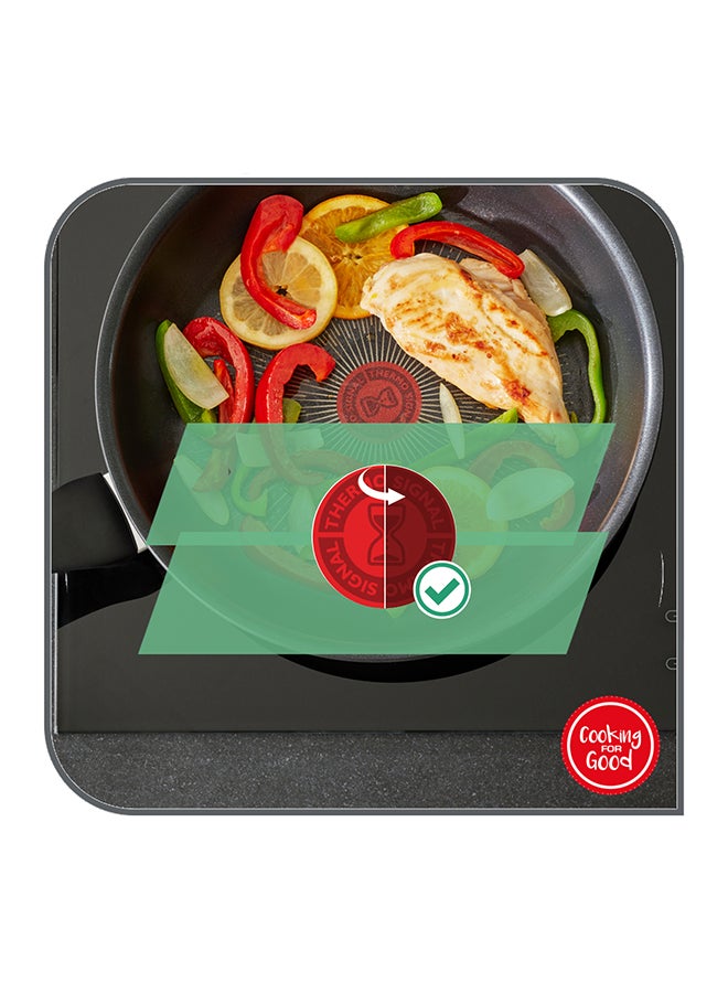 تيفال TEFAL مقلاة | G6 Resist Intense 24 سم مقلاة غير لاصقة مع Thermo Spot | خمري | ضمان لمدة سنتين | D5220483 أسود/ أحمر 24سم  - Image 5