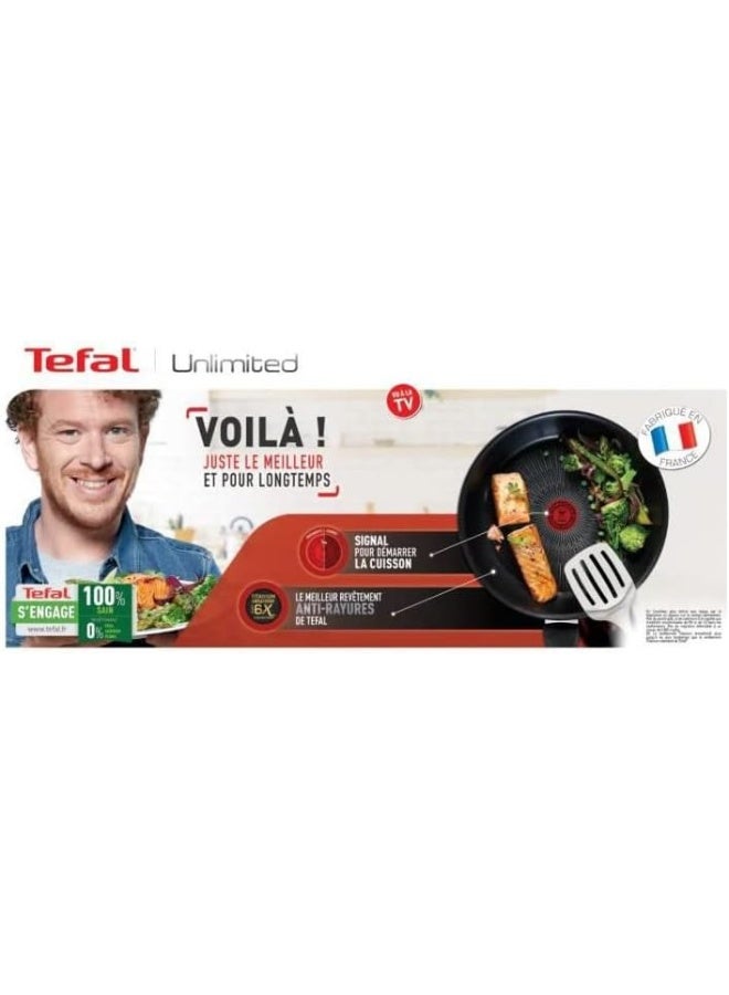 تيفال - TEFAL مقلاة | UNLIMITED 26 سم | مقاومة للخدش | طلاء غير لاصق 100% آمن | مؤشر حرارة Thermo Signal™ | تحمير مثالي | صنع في فرنسا | متوافقة مع الحث | ضمان لمدة سنتين | G2550502 أسود 26سم - Image 1
