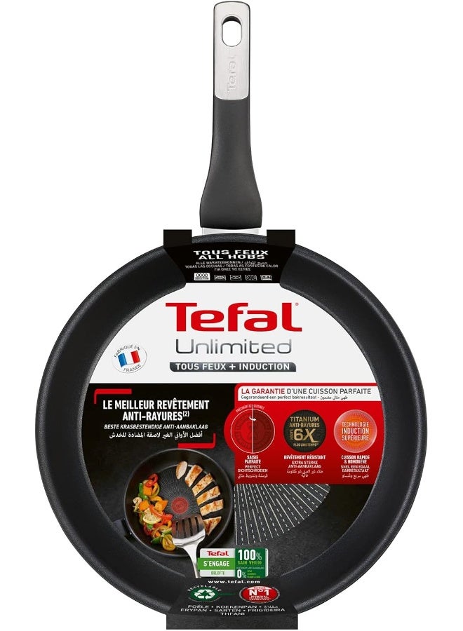 Tefal - TEFAL Frying Pan | UNLIMITED frypan 22 cm | Scratch resistance | 100% safe non stick coating | Thermo signal™ | Perfect searing | Made in France | Induction | 2 Years Warranty | G2550302 Black 22 cmcm - Image 1