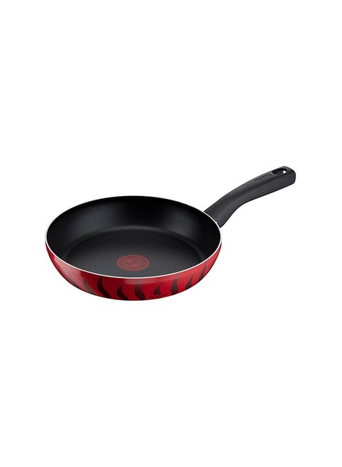 TEFAL مقلاة | G6 Tempo Flame 30 سم Tawa Pan | غير لاصق مع مؤشر Thermo Spot | أحمر | ألومنيوم | ضمان لمدة سنتين | C3041583 أسود/ أحمر 24 cmسم