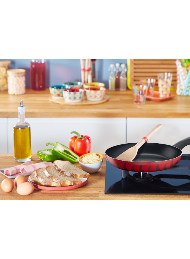 تيفال TEFAL مقلاة | G6 Tempo Flame 30 سم Tawa Pan | غير لاصق مع مؤشر Thermo Spot | أحمر | ألومنيوم | ضمان لمدة سنتين | C3041583 أسود/ أحمر 24 cmسم - Image 4