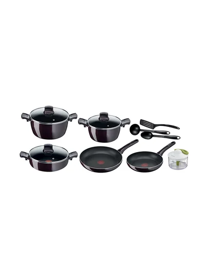 Tefal TEFAL Cookware Set | G6 Resist Intense 12 Pcs Cooking Set | Non-Stick |Burgundy | Aluminium | 2 Years Warranty | D5229383 Burgundy 26cm