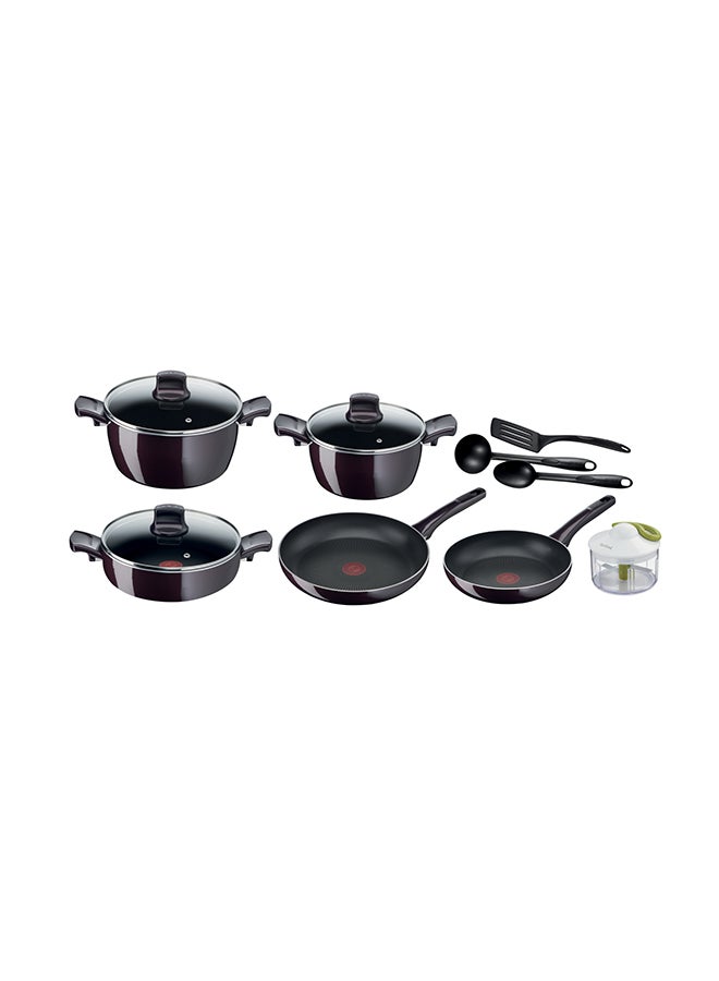 TEFAL Cookware Set | G6 Resist Intense 12 Pcs Cooking Set | Non-Stick |Burgundy | Aluminium | 2 Years Warranty | D5229383 Burgundy 26cm - Image 1