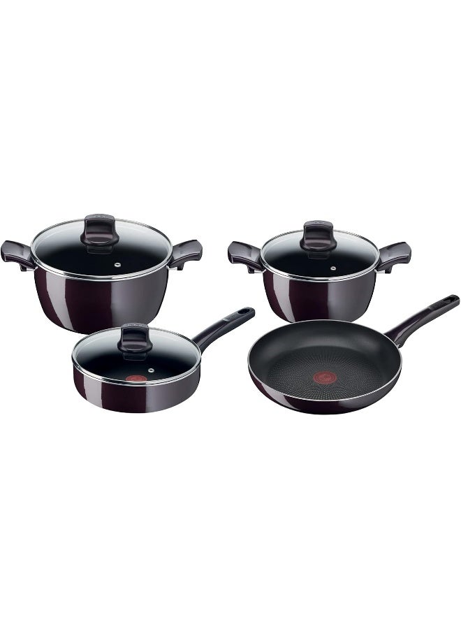 تيفال G6 Resist Intense طقم طهي 7 قطع قدور طهي من الألومنيوم 22/26 سم، مقلاة 28 سم، مقلاة 24 سم أسود/شفاف 28 سم أسود/شفاف 28سم - Image 1