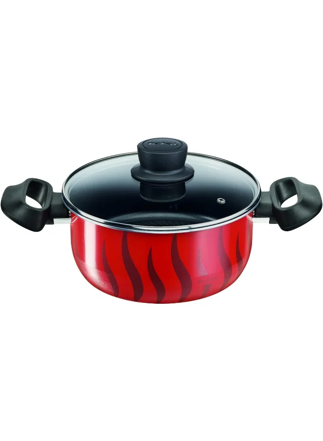 Tefal Stewpots 8 Pcs Set 18/22/26/30 Cm |Tempo Flame Cookware | Safe Non Stick Coating |Made In France | Cooking Lid 4 Pcs| Boiling Stewing Recipe| 2 Years Warranty Tempo Flame