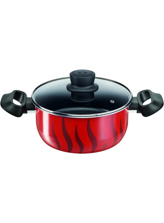 تيفال طقم قدور تفال للطبخ 8 قطع مقاسات 18/22/26/30 سم | طقم طهي تيمبو فليم | طلاء غير لاصق وآمن | صنع في فرنسا | 4 أغطية للطهي | مناسب للطهي والغلي | ضمان لمدة سنتين | C3079082 أحمر 30x34x39 cm - Image 5
