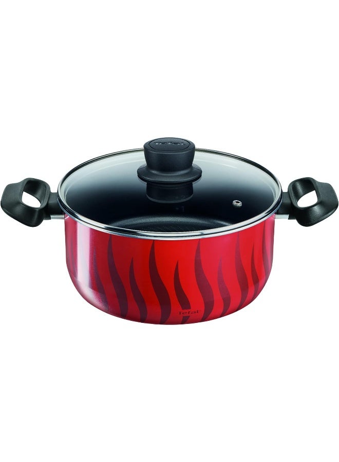 تيفال طقم قدور تفال للطبخ 8 قطع مقاسات 18/22/26/30 سم | طقم طهي تيمبو فليم | طلاء غير لاصق وآمن | صنع في فرنسا | 4 أغطية للطهي | مناسب للطهي والغلي | ضمان لمدة سنتين | C3079082 أحمر 30x34x39 cm - Image 4