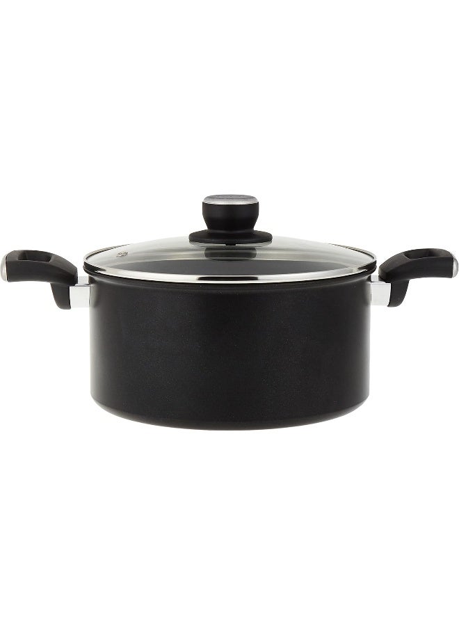 تيفال - TEFAL قدر طبخ | UNLIMITED قدر طبخ 24 سم مع غطاء | طلاء غير لاصق سهل التنظيف | مؤشر Thermo signal™ | طهي صحي وآمن | صنع في فرنسا | ضمان لمدة سنتين | G2554602 أسود/شفاف 24سم - Image 1