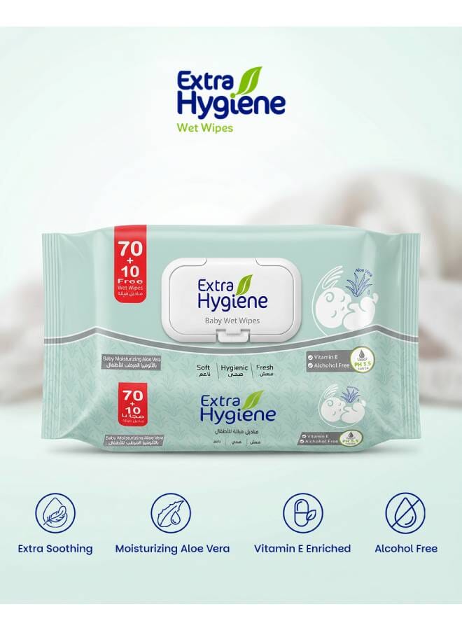 Hygiene 80 Piece - Baby Wipes with Aloe vera - Image 1