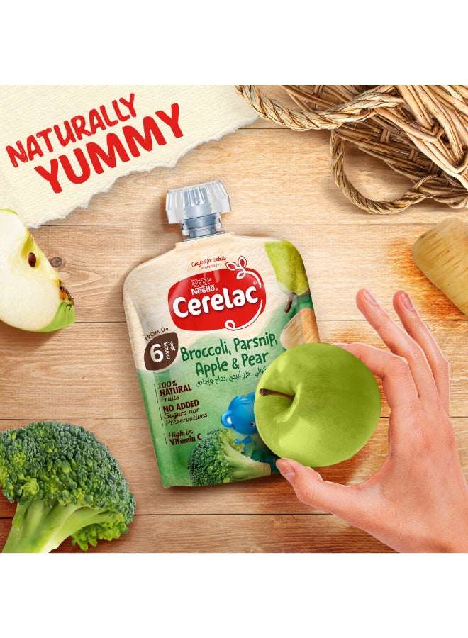 Cerelac - Cerelac Fruits Puree Pouch, Broccoli, Parsnip, Apple And Pear, Baby Food Pouch 90grams - Image 1
